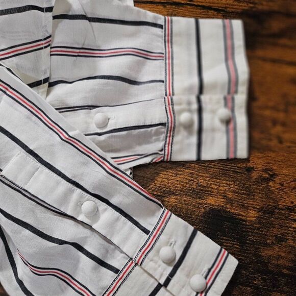 Joie Large Long Sleeve Striped Cotton Blend - Picture 5 of 9